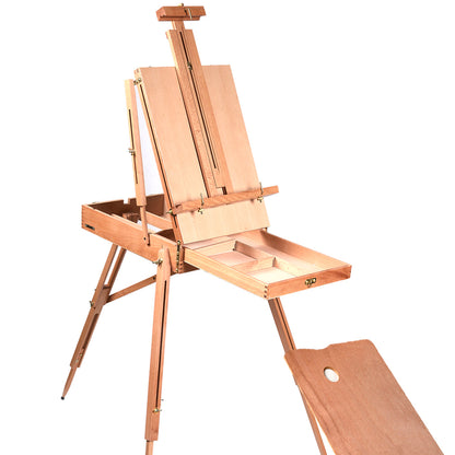 Tripod Art Folding Wooden Easel with Sketch Box