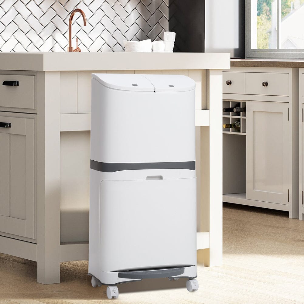 48L Plastic Step On Multi-Compartments Rubbish & Recycling Bin