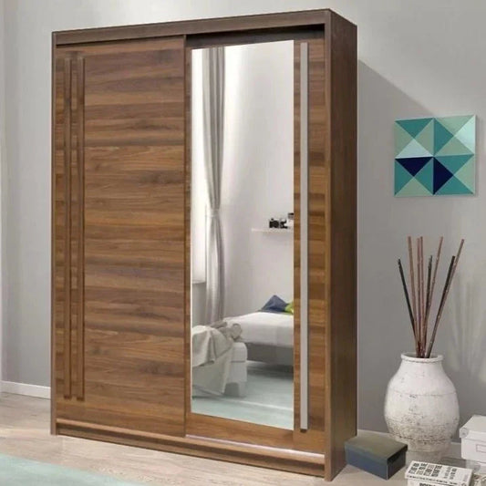 React Sliding Door Wardrobe 175cm - Walnut