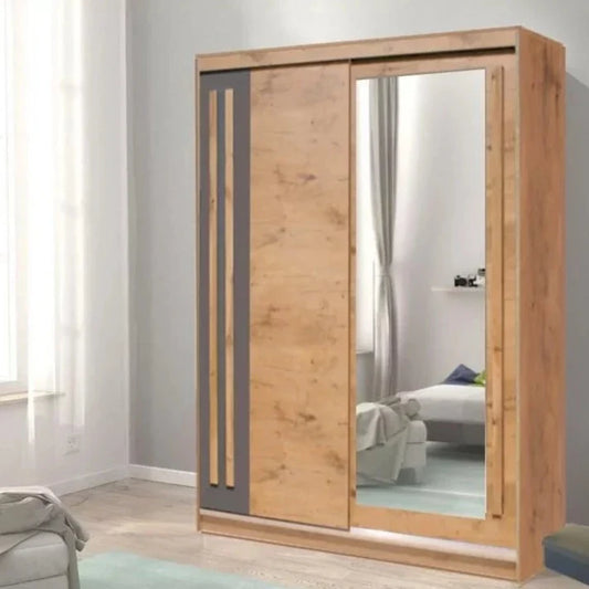 React Sliding Door Wardrobe 175cm - Oak Lancelot