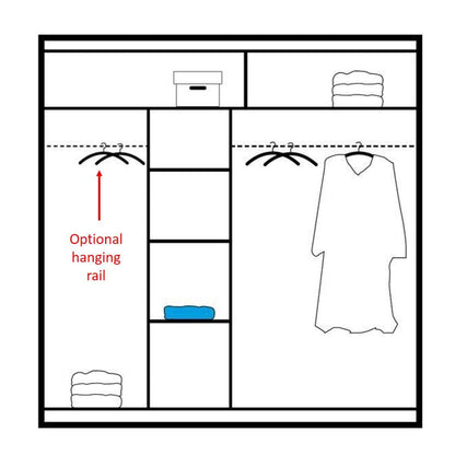 VISTA 203cm Sliding Door Wardrobe Black