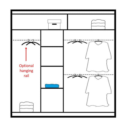 VISTA 203cm Sliding Door Wardrobe Black