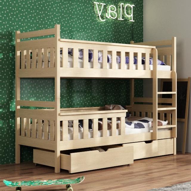 Wooden Bunk Bed Tezo with Storage