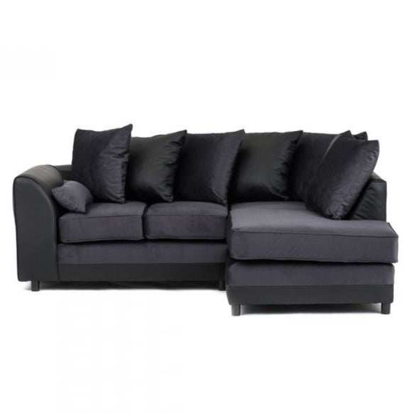 Dylan Velvet Corner Sofa - Dual Toned