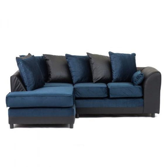 Dylan Velvet Corner Sofa - Dual Toned