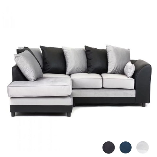 Dylan Velvet Corner Sofa - Dual Toned