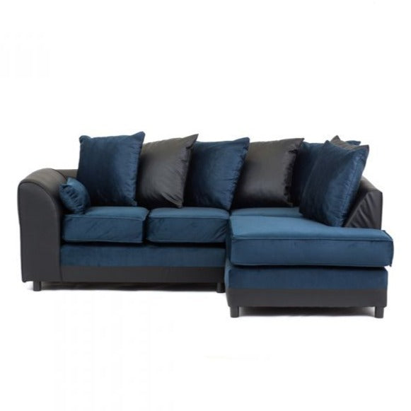 Dylan Velvet Corner Sofa - Dual Toned