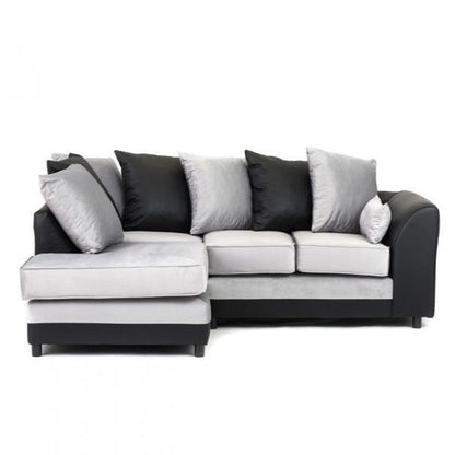 Dylan Velvet Corner Sofa - Dual Toned