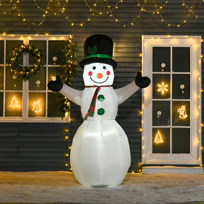 HOMCOM 6,5 stopy nadmuchiwany bałwan LED Boże Narodzenie Xmas dmuchany powietrzem świąteczna dekoracja zewnętrzna do ogrodu