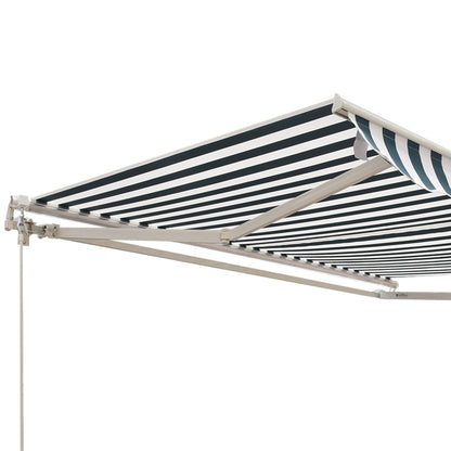 Outsunny Retractable Awning, 2.5x2 m-Dark Green/White
