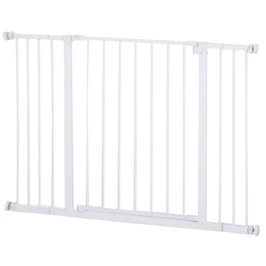 PawHut Pressure Fitted Pet Dog Baby Safety Gate Metal Fence Extending 72-107cm Wide