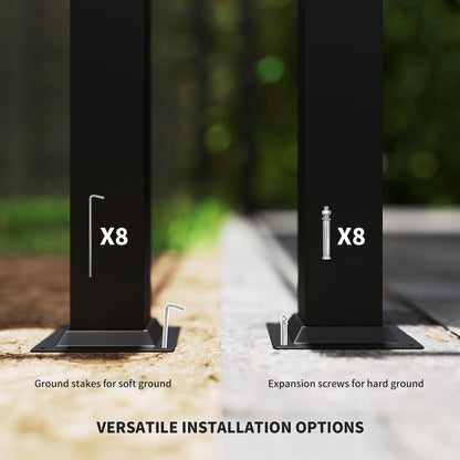 Outsunny 3 x 3(m) Metalowa pergola z rozsuwanym dachem i magnetycznym mocowaniem, zestaw ogrodowych altan ogrodowych z baldachimem przeciwsłonecznym, UPF30+, kolumna metalowa 80 mm, kremowo-biały