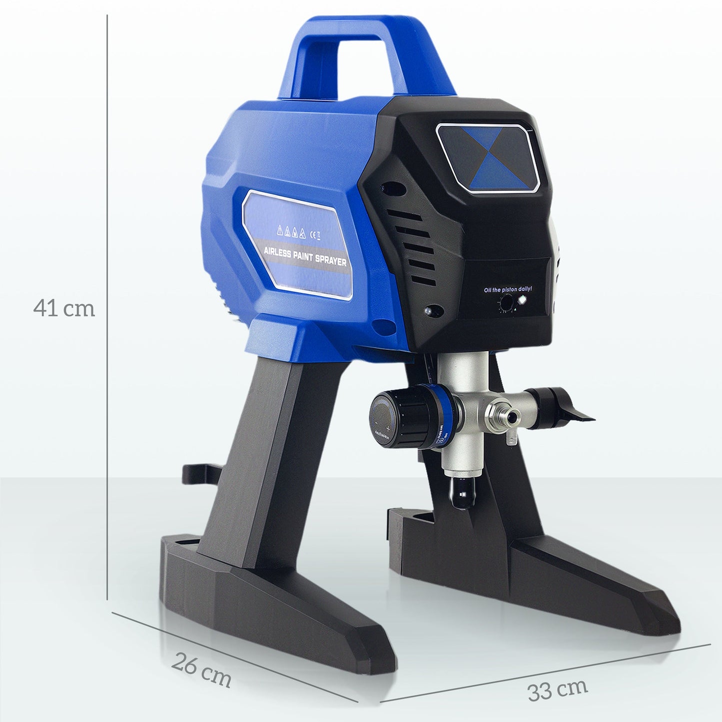 HOMCOM Airless Paint Sprayer, Thinning-Free Electric Paint Spray Gun for Walls, Fences & DIY Projects, 200 Bar High Pressure, 1.5L/min Flow Rate, 7.5m Hose, Indoor & Outdoor Use, Dark Blue