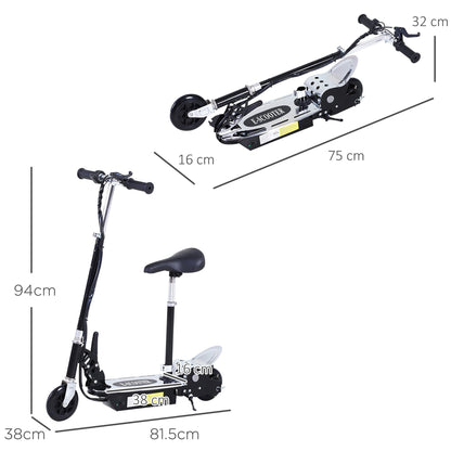 HOMCOM Foldable Powered Scooter with Adjustable Seat, Brake, Black