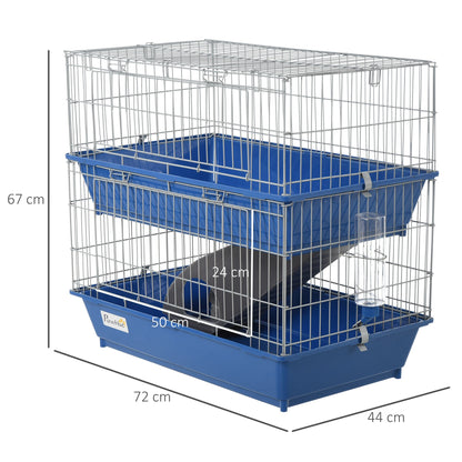 PawHut Metal 2-Tier Small Animal Cage Blue