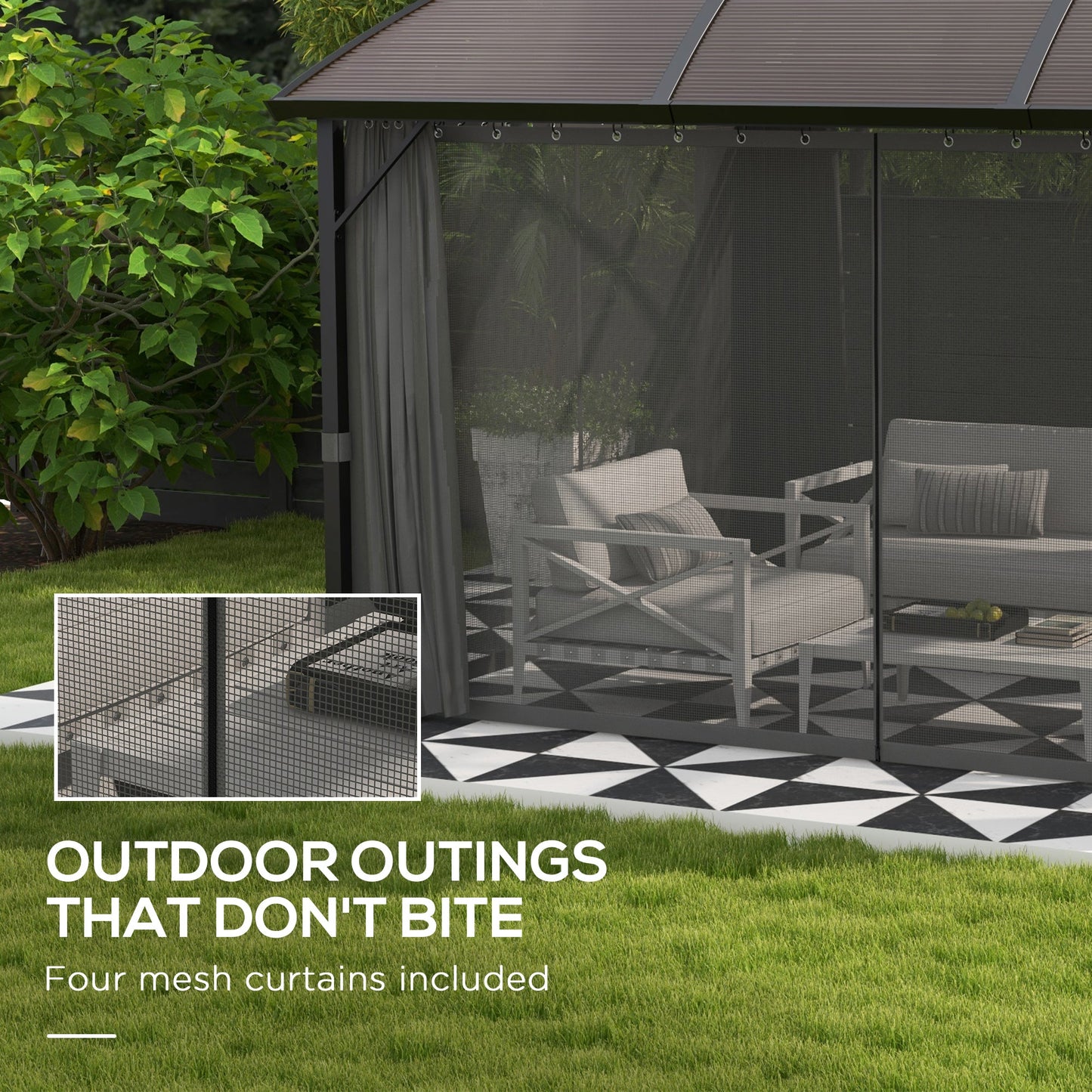 Altana Outsunny 4 x 3m z aluminiową ramą i akcesoriami - brązowa