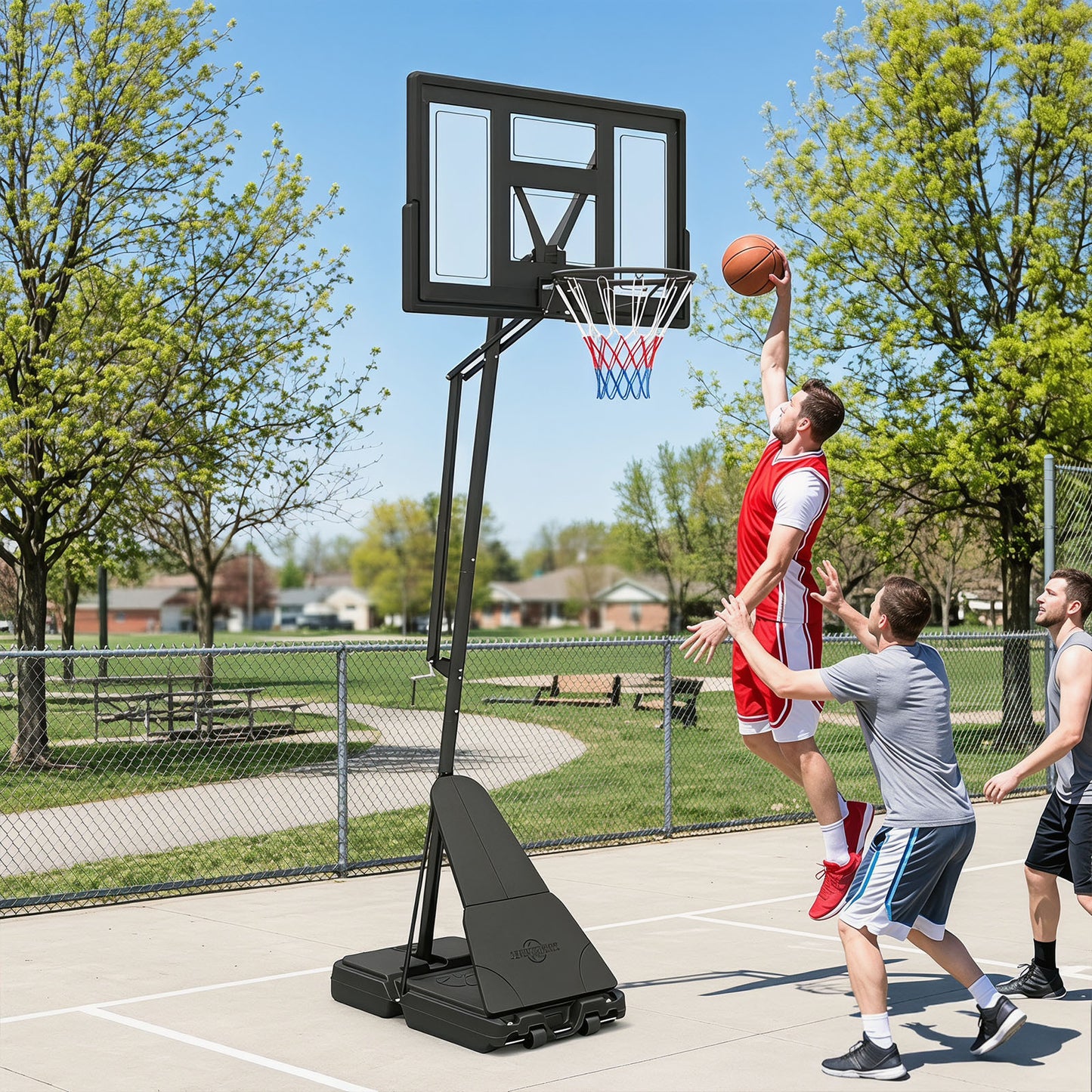 2.35-3.05M Outdoor Basketball Hoop Tool-Free Adjustable with PC Backboard