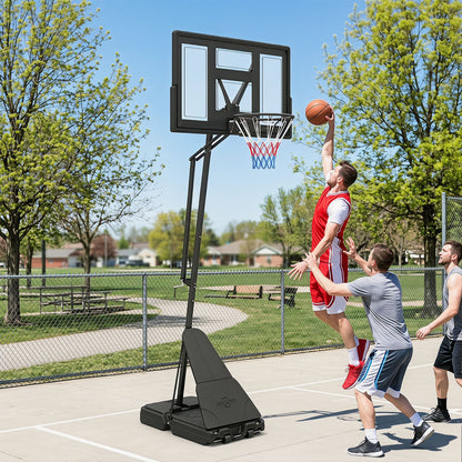 2.35-3.05M Outdoor Basketball Hoop Tool-Free Adjustable with PC Backboard
