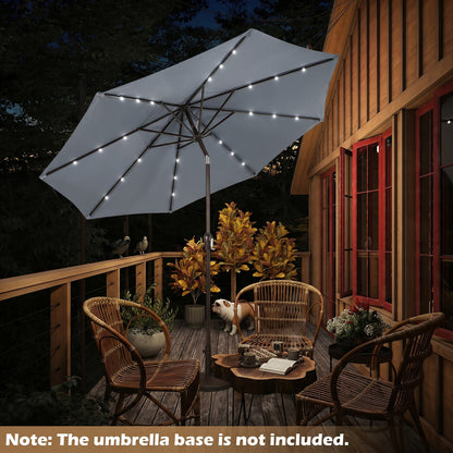 2.7m Garden Parasol with Tilt and Crank Handle-Grey