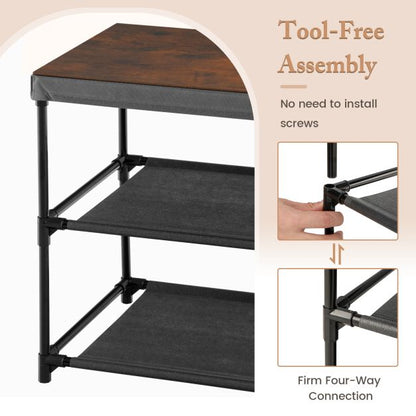 2-Drawer Nightstand with Removable Fabric Bins and Pull Handles-Gray