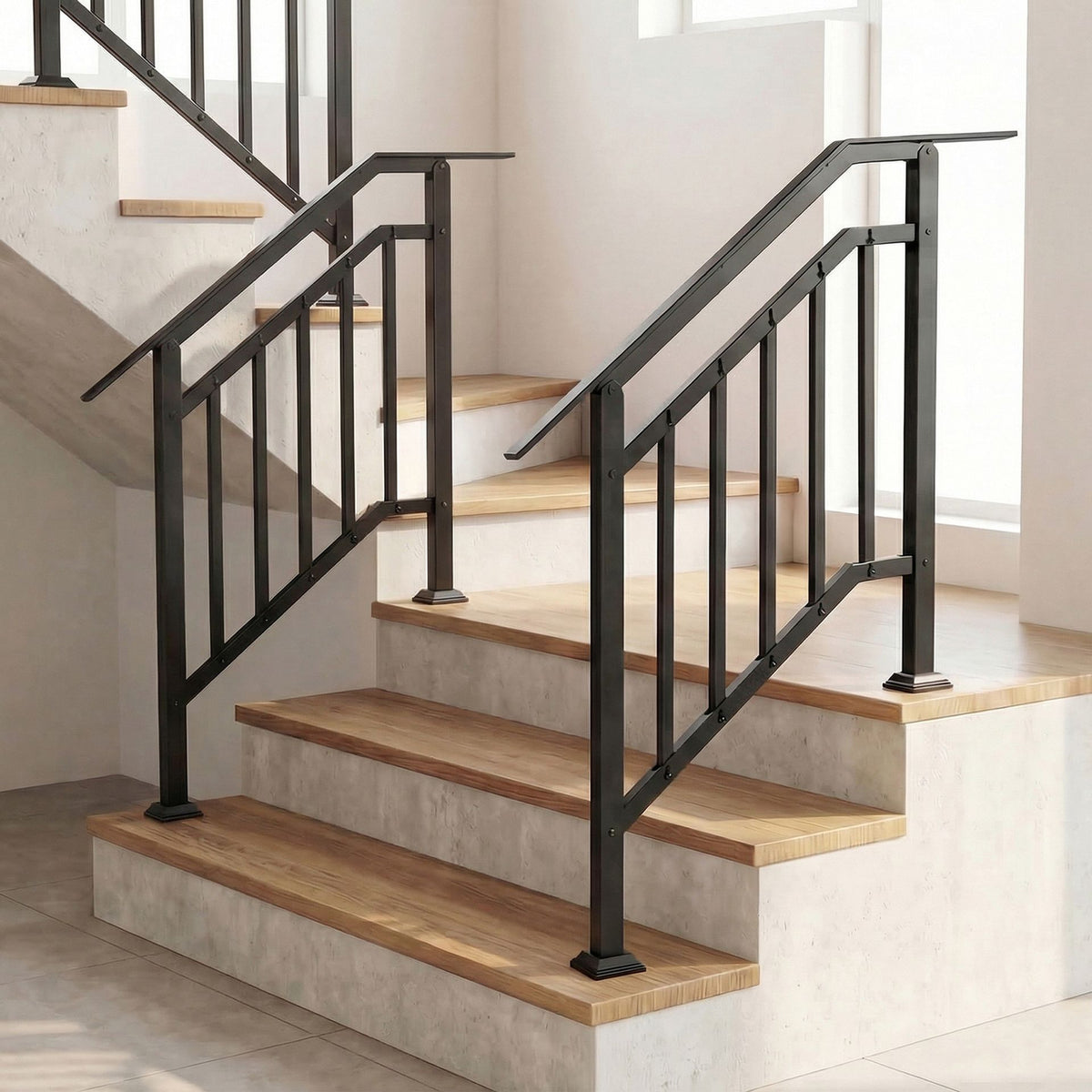 2 Pack Outdoor Handrails for Steps with Adjustable Angle for Concrete