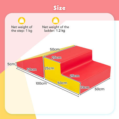 2-Piece Step and Slide Climber for Infants and Toddlers-Yellow