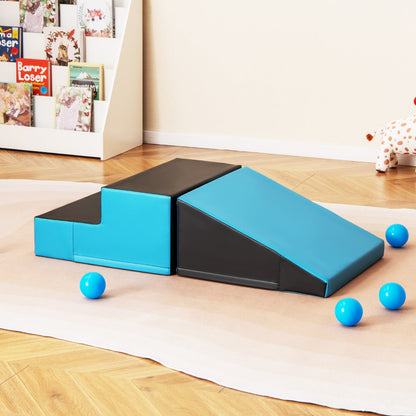 2-Piece Step and Slide Climber for Infants and Toddlers-Blue