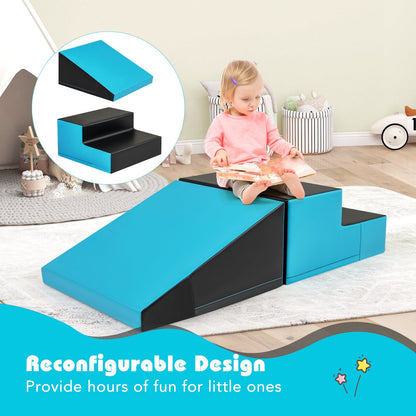 2-Piece Step and Slide Climber for Infants and Toddlers-Blue