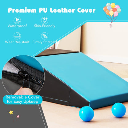 2-Piece Step and Slide Climber for Infants and Toddlers-Blue