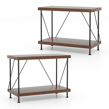 2-Tier Multipurpose Display Rack with Metal Frame 2 Pack