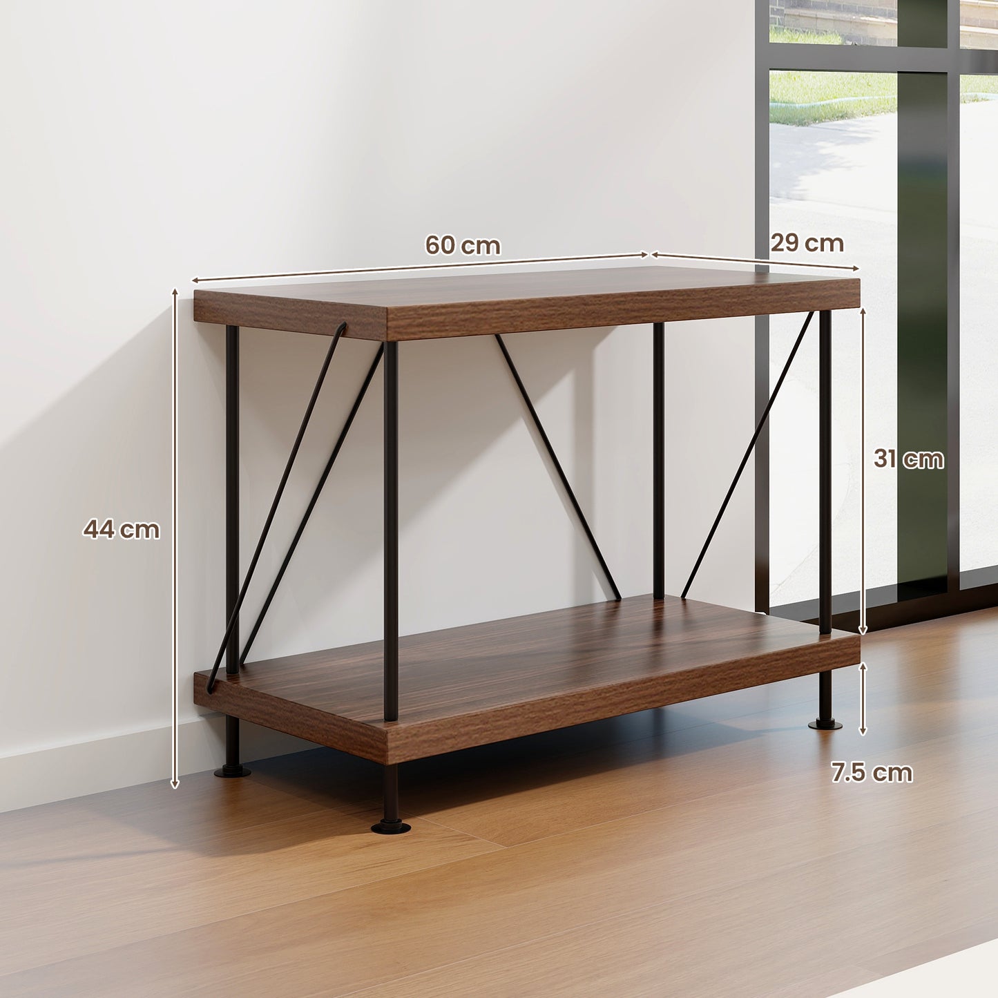 2-Tier Multipurpose Display Rack with Metal Frame 2 Pack