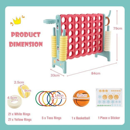 2-in-1 Giant Games Set with Connect 4 and Soccer Dart Board