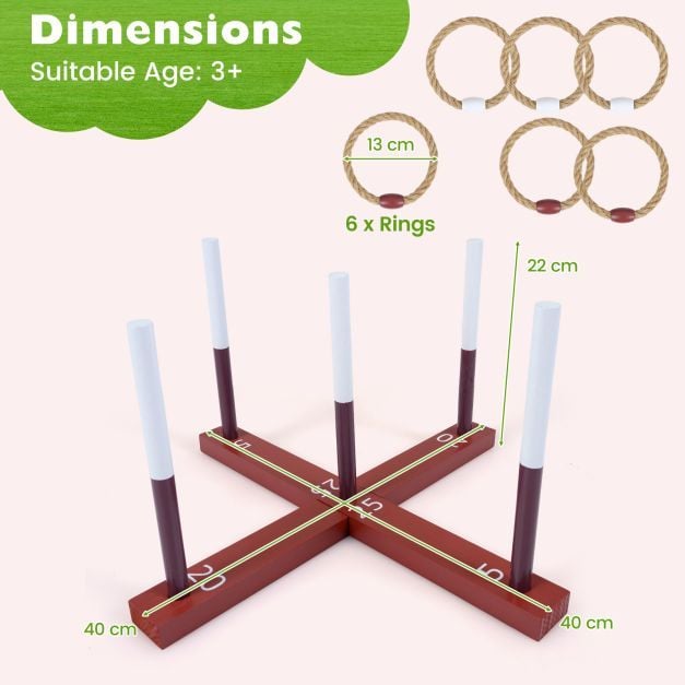 2-in-1 Outdoor Lawn Game Set: Portable Folding Cornhole Board Set with Carrying Bag & Wooden Ring Toss Game for Kids and Adults