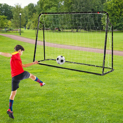 2-in-1 Kids Soccer Rebounder and Soccer Goal for Kids Aged 6+ Years Old-Black