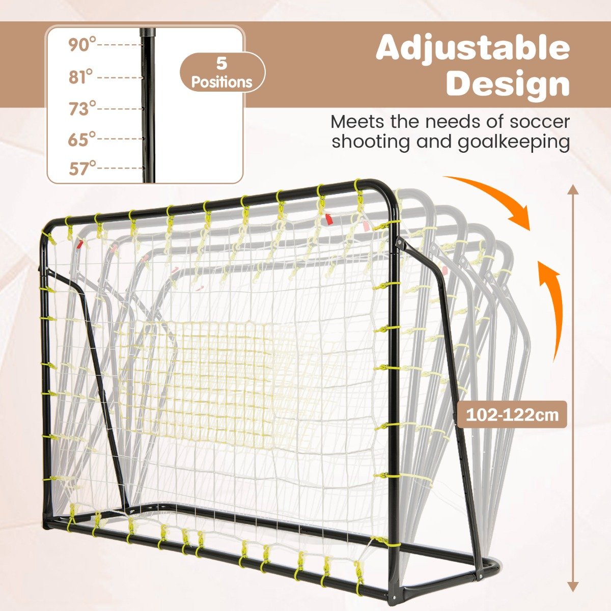 2-in-1 Kids Soccer Rebounder and Soccer Goal for Kids Aged 6+ Years Old-Black