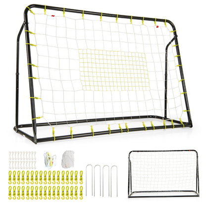 2-in-1 Kids Soccer Rebounder and Soccer Goal for Kids Aged 6+ Years Old-Black