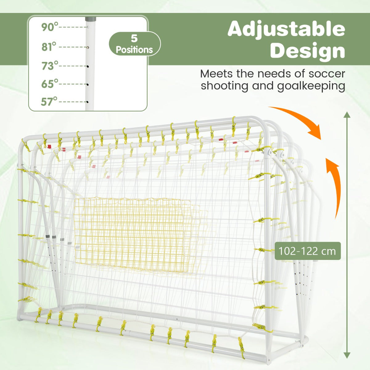 2-in-1 Kids Soccer Rebounder and Soccer Goal for Kids Aged 6+ Years Old-White