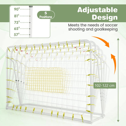 2-in-1 Kids Soccer Rebounder and Soccer Goal for Kids Aged 6+ Years Old-White