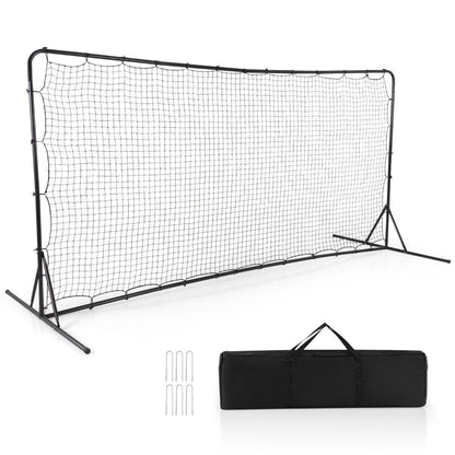 Portable Soccer Rebounder Net with Carry Bag, Sturdy Metal Frame-Black