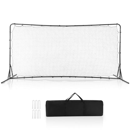 Portable Soccer Rebounder Net with Carry Bag, Sturdy Metal Frame-Black