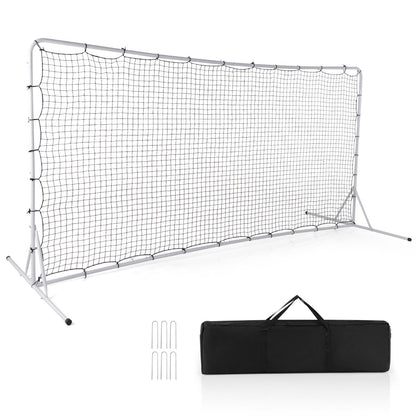 Portable Soccer Rebounder Net with Carry Bag, Sturdy Metal Frame-White