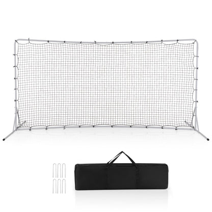 Portable Soccer Rebounder Net with Carry Bag, Sturdy Metal Frame-White