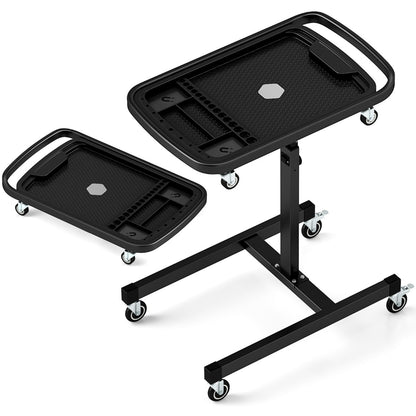 2-in-1 Rolling Tool Tray with Detachable Part Tray-Black