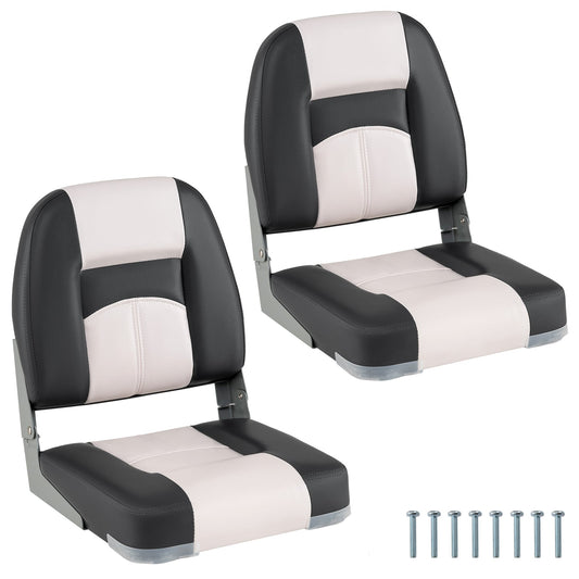 2-Pack Boat Seats with Thick Sponge Padding-Grey
