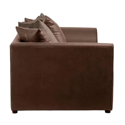 Blake Soft Faux Leather Chocolate Corner Sofa - Left and Right Arm