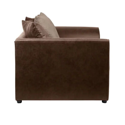 Blake Soft Faux Leather Chocolate Corner Sofa - Left and Right Arm