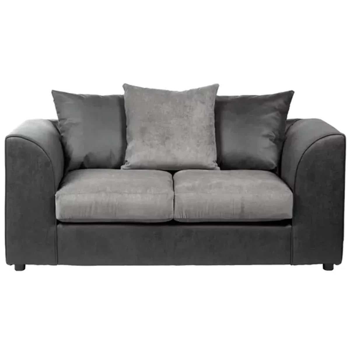 Blake Soft Faux Leather Graphite Corner Sofa - Left and Right Arm