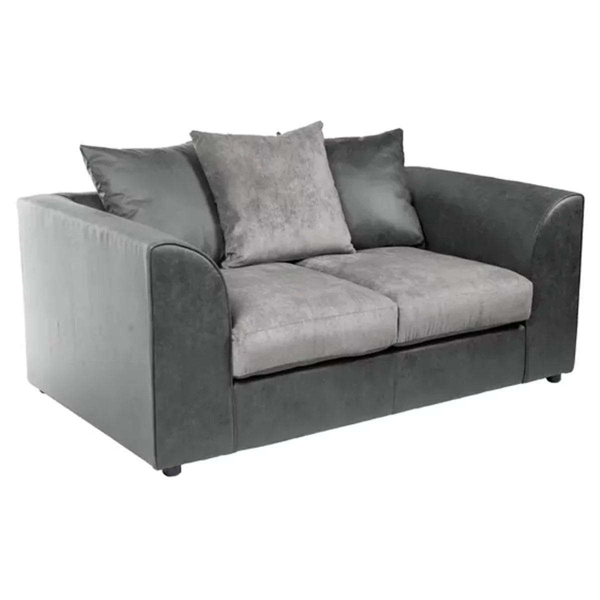 Blake Soft Faux Leather Graphite Corner Sofa - Left and Right Arm