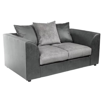 Blake Soft Faux Leather Graphite Corner Sofa - Right and Left Arm