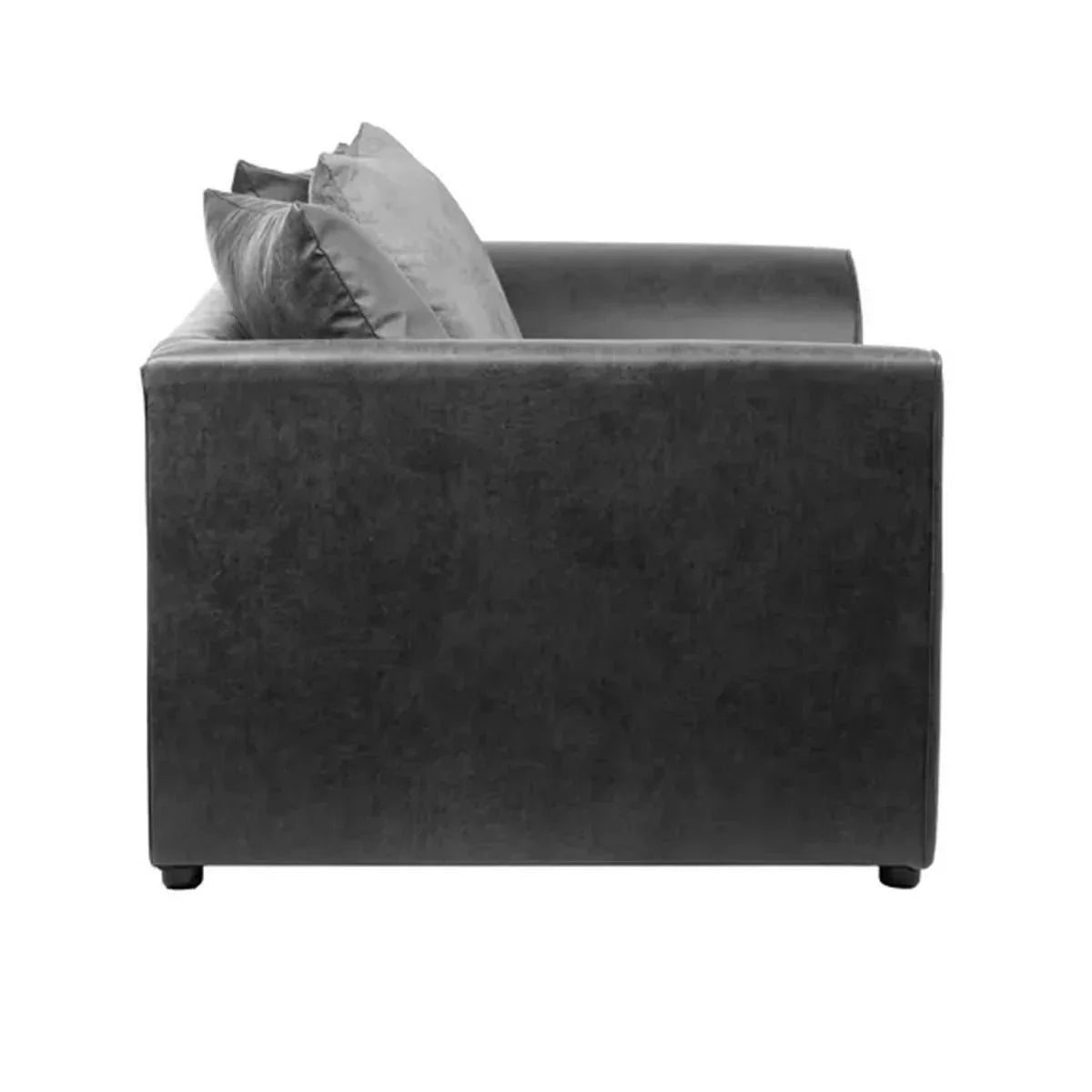 Blake Soft Faux Leather Graphite Corner Sofa - Left and Right Arm